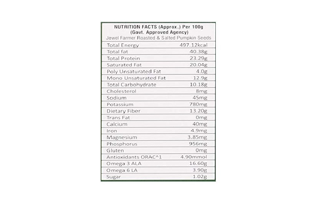 Jewel Farmer Roasted & Salted Pumpkin Seeds   Box  220 grams